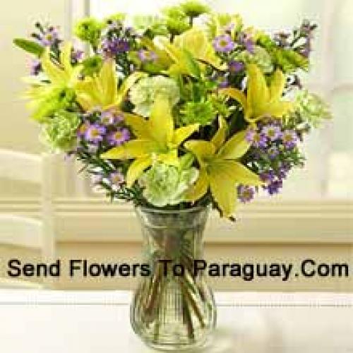 Beautiful Yellow Lilies with Assorted Flowers