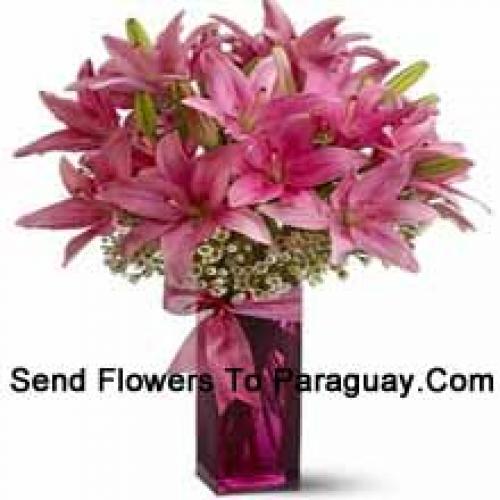 Pink Lilies in Beautiful Vase