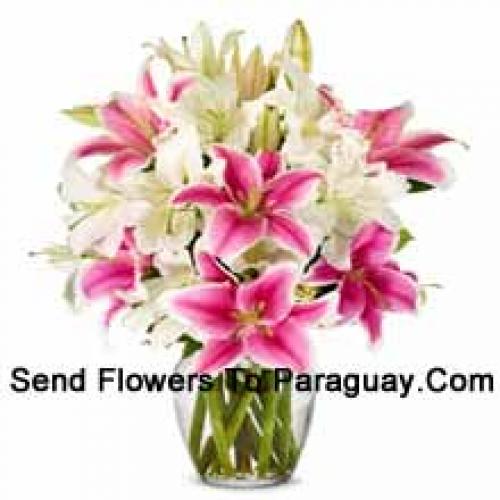 Dreamy White and Pink Lilies