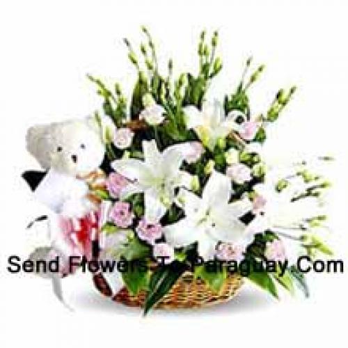 Lilies and Carnation Cute Basket