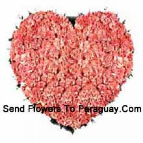 100 Pink Heart Carnations