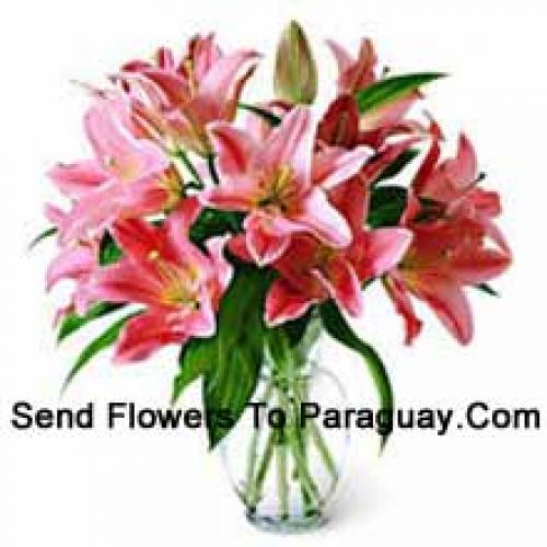 Cute Lilies in Glass Vase